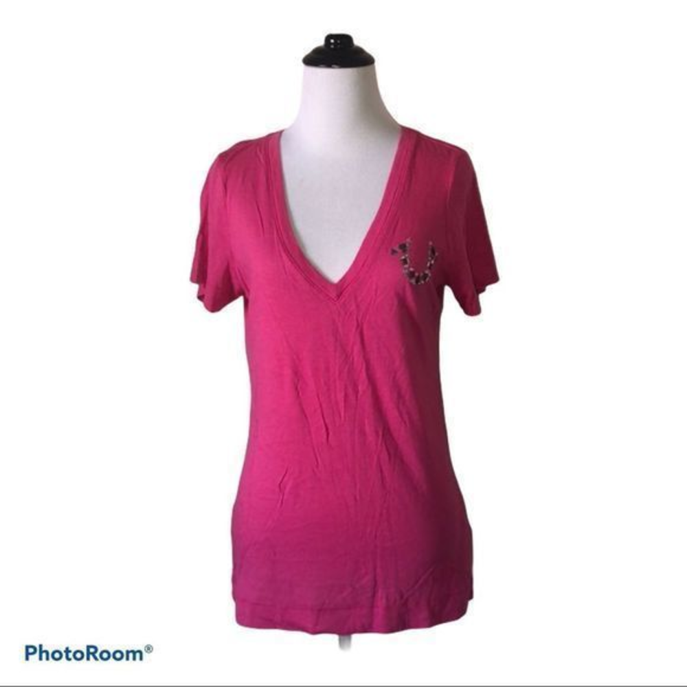 5/$30 🎈 True religion women’s medium pink jeweled logo t shirt